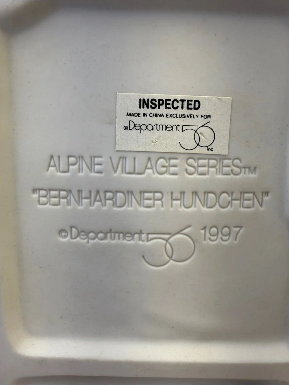 Department 56 BERNHARDINER HÜNDCHEN Alpine village series Christmas 1997